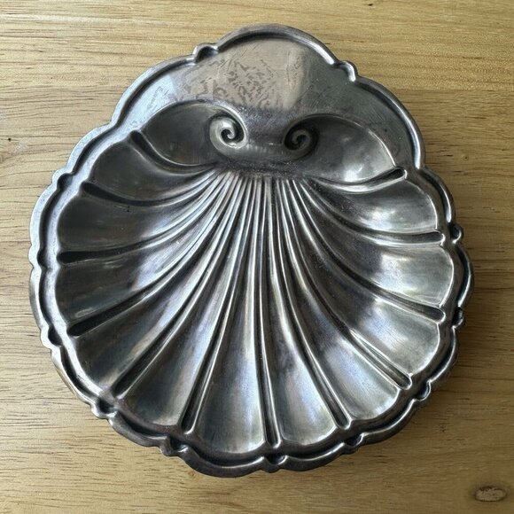 VTG Shreve Crump & Low Co. 925 Sterling Silver Clam Shell Dish Heavy 101.0 Grams - Picture 1 of 7